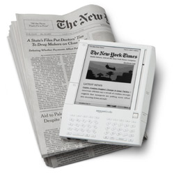 Kindle with newspaper