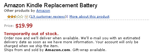 Amazon Kindle battery