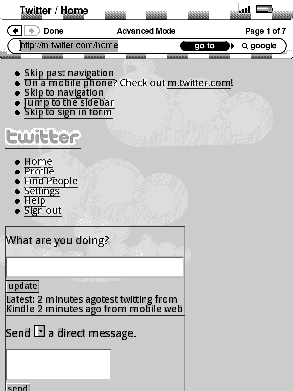 Twitter On Amazon Kindle Twitter On Kindle